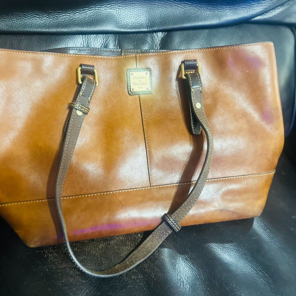 Large Dooney and Bourke Tote with Smooth Vachetta Leather